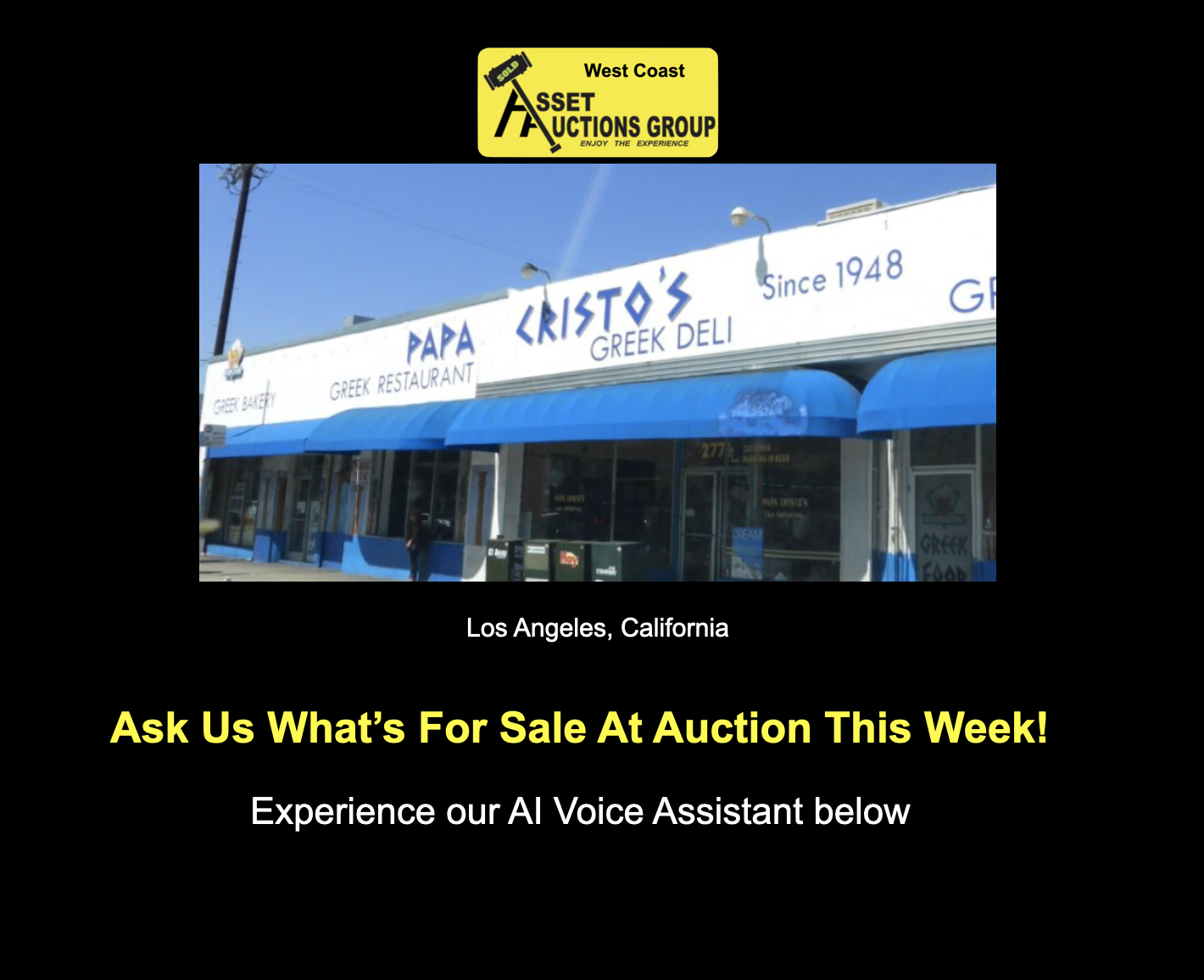 Papa Cristo's Auction